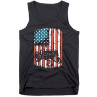 Farm Tractors American Flag Usa Patriotic Farming Rancher Tank Top