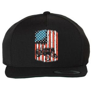 Farm Tractors American Flag Usa Patriotic Farming Rancher Wool Snapback Cap