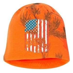 Farm Tractors American Flag Usa Patriotic Farming Rancher Kati - Camo Knit Beanie