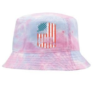 Farm Tractors American Flag Usa Patriotic Farming Rancher Tie-Dyed Bucket Hat