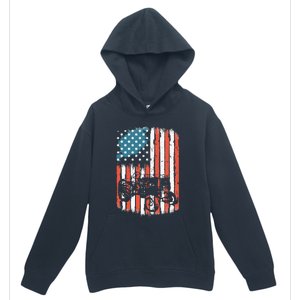 Farm Tractors American Flag Usa Patriotic Farming Rancher Urban Pullover Hoodie