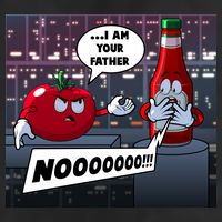 Funny Tomato And Ketchup I Am Your Father Cool Comfort Performance Bucket Hat