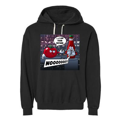 Funny Tomato And Ketchup I Am Your Father Garment-Dyed Fleece Hoodie