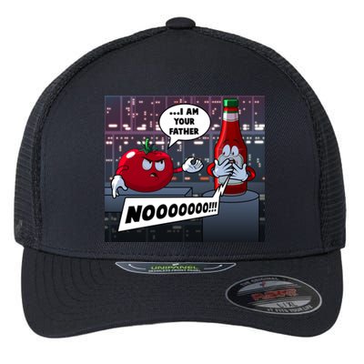 Funny Tomato And Ketchup I Am Your Father Flexfit Unipanel Trucker Cap