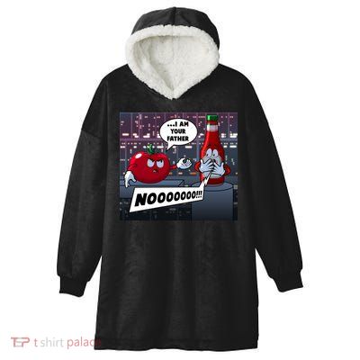 Funny Tomato And Ketchup I Am Your Father Hooded Wearable Blanket