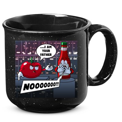 Funny Tomato And Ketchup I Am Your Father 15oz Campfire Ceramic Mug