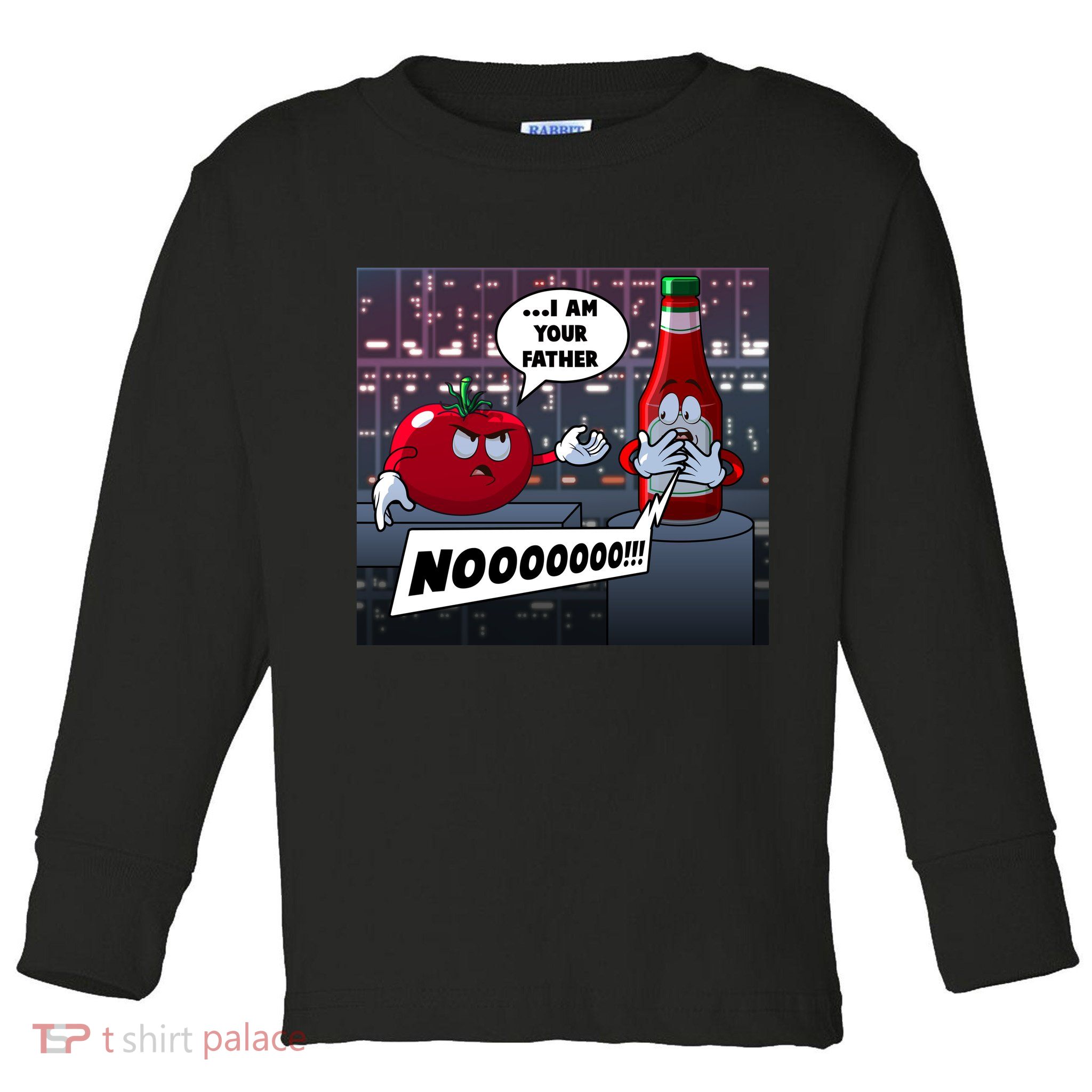 Funny Tomato And Ketchup I Am Your Father Toddler Long Sleeve Shirt