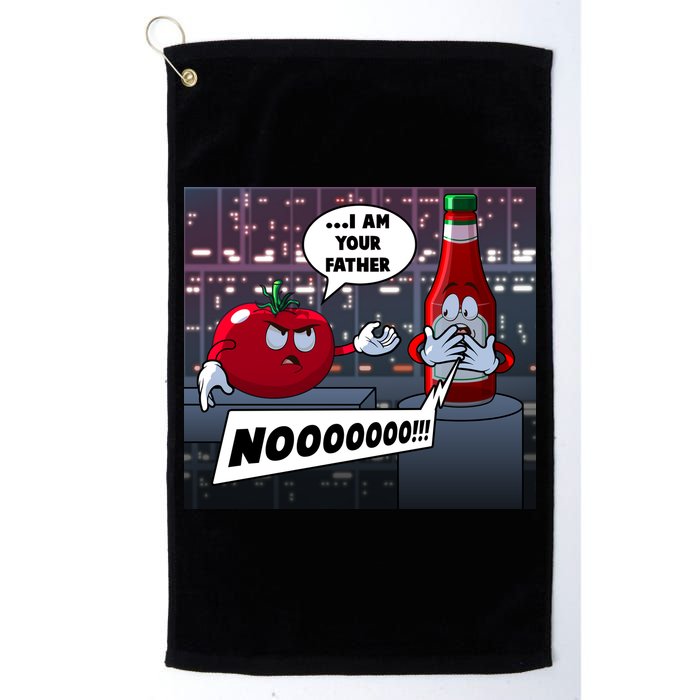 Funny Tomato And Ketchup I Am Your Father Golf Towel