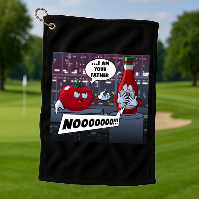 Funny Tomato And Ketchup I Am Your Father Golf Towel