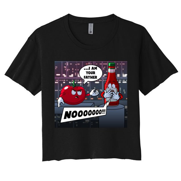 Funny Tomato And Ketchup I Am Your Father Crop Top