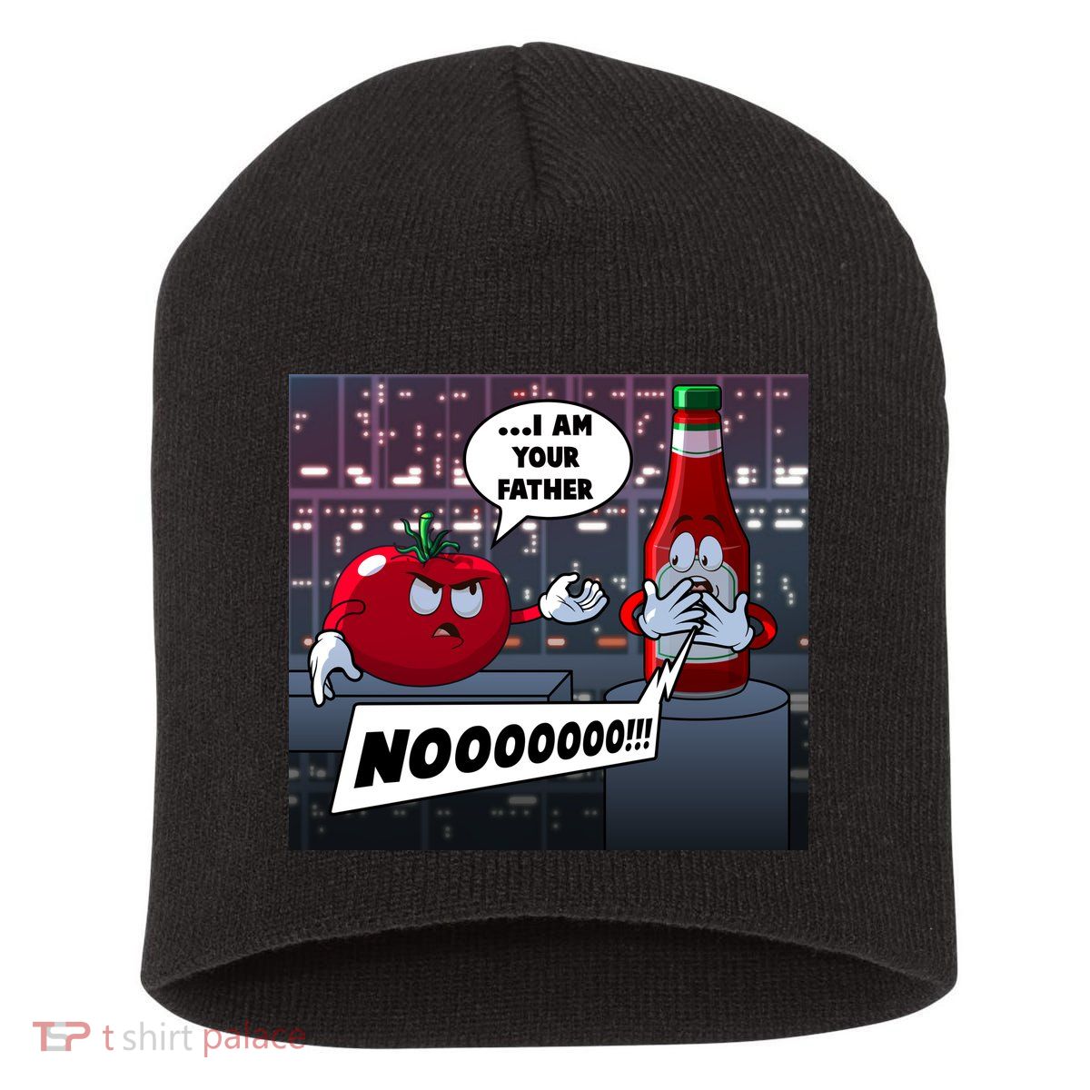 Funny Tomato And Ketchup I Am Your Father Short Acrylic Beanie