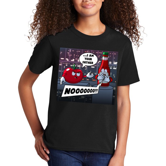 Funny Tomato And Ketchup I Am Your Father Kids T-Shirt