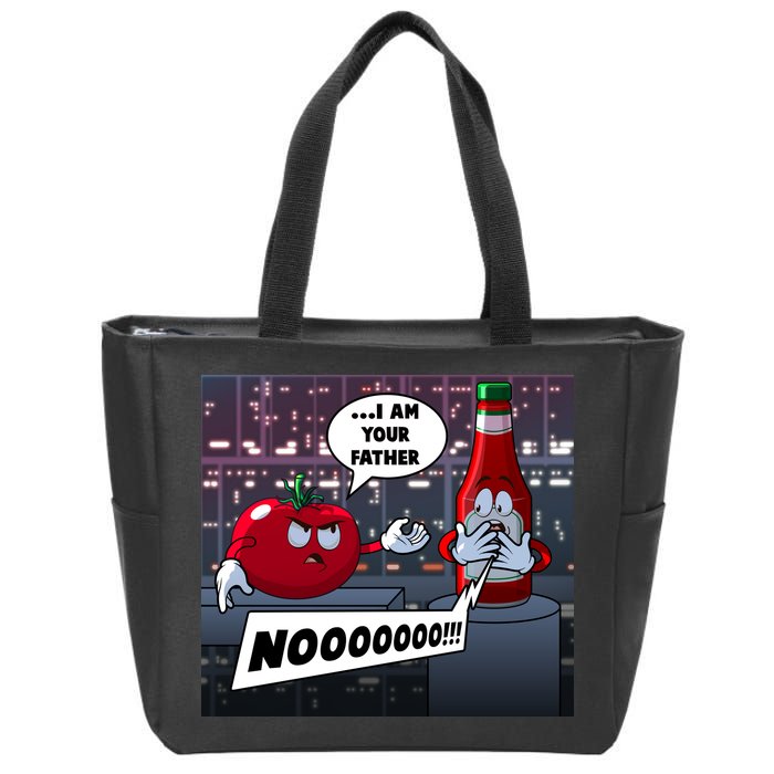 Funny Tomato And Ketchup I Am Your Father Zip Tote Bag