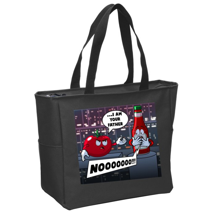 Funny Tomato And Ketchup I Am Your Father Zip Tote Bag