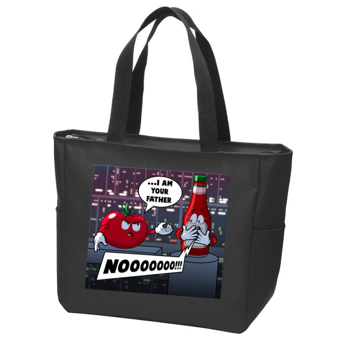 Funny Tomato And Ketchup I Am Your Father Zip Tote Bag