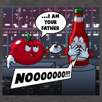 Funny Tomato And Ketchup I Am Your Father Vector Backpack