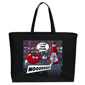 Funny Tomato And Ketchup I Am Your Father Cotton Canvas Jumbo Tote