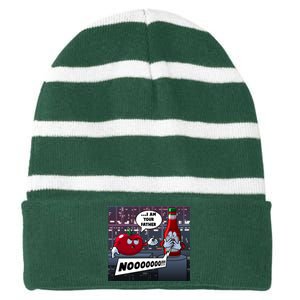 Funny Tomato And Ketchup I Am Your Father Striped Beanie with Solid Band