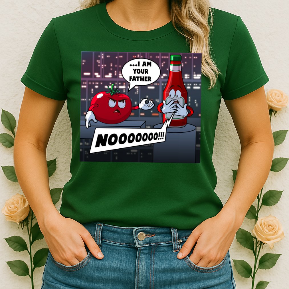 Funny Tomato And Ketchup I Am Your Father Womens T-Shirt