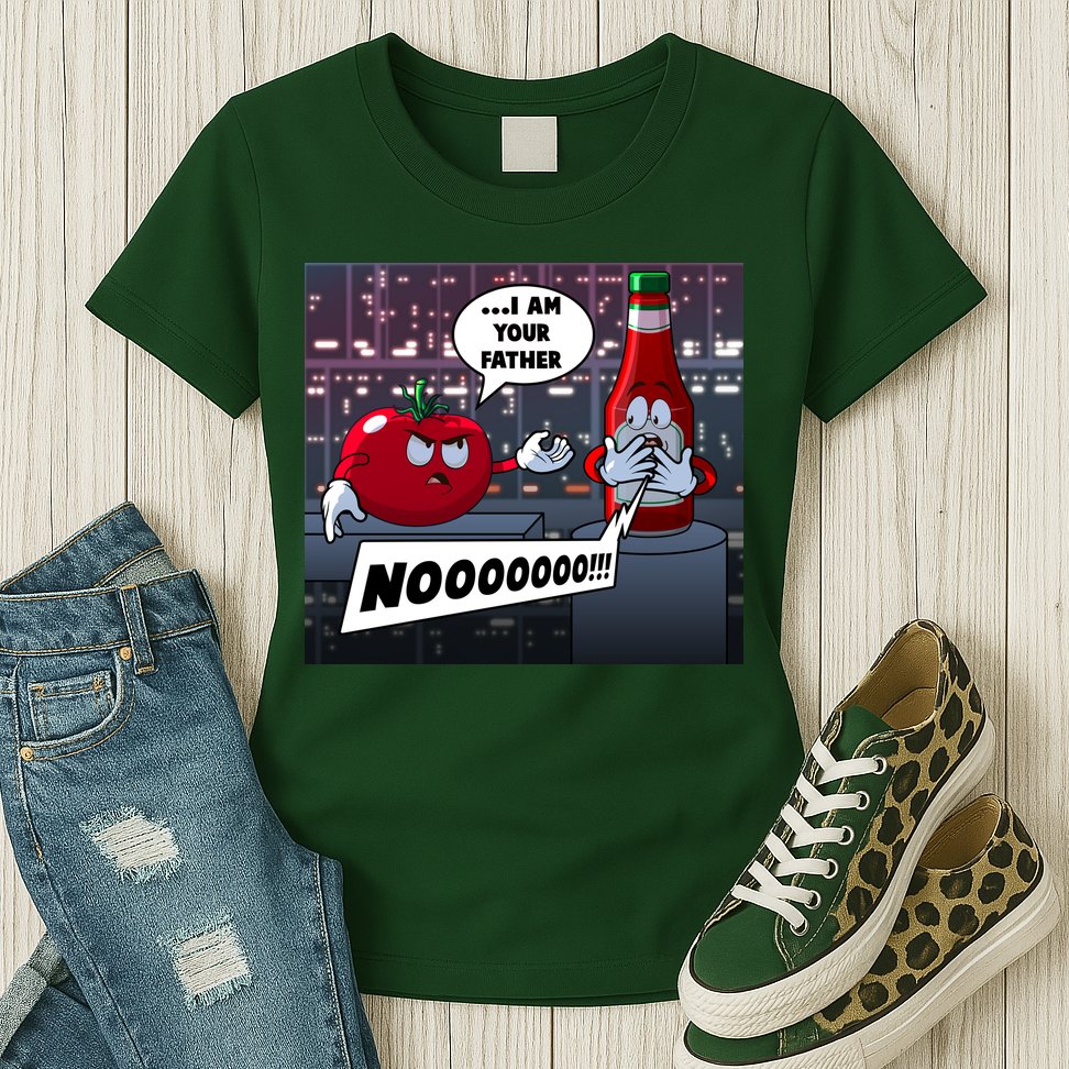 Funny Tomato And Ketchup I Am Your Father Womens T-Shirt