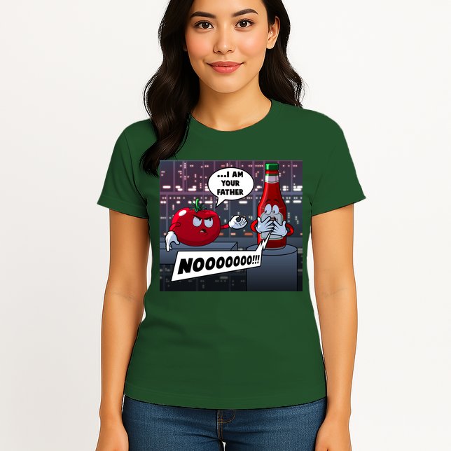 Funny Tomato And Ketchup I Am Your Father Womens T-Shirt