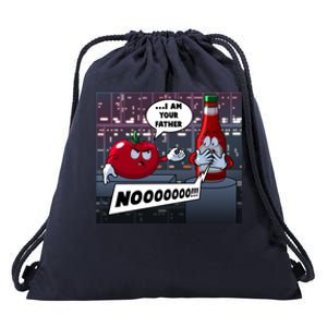 Funny Tomato And Ketchup I Am Your Father Drawstring Bag