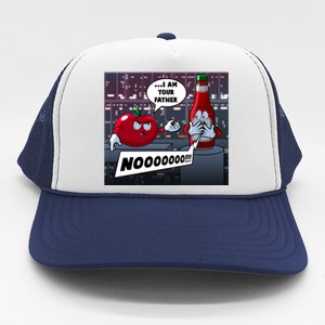 Funny Tomato And Ketchup I Am Your Father Trucker Hat