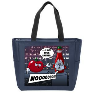 Funny Tomato And Ketchup I Am Your Father Zip Tote Bag