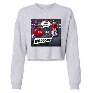 Funny Tomato And Ketchup I Am Your Father Cropped Pullover Crew