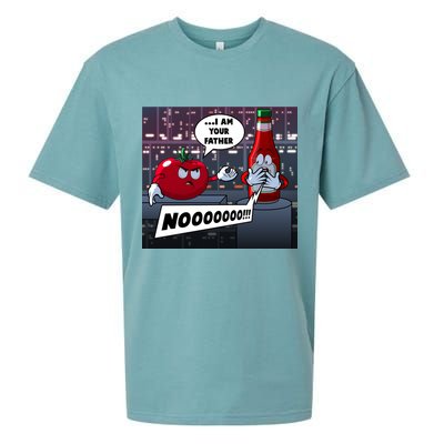 Funny Tomato And Ketchup I Am Your Father Sueded Cloud Jersey T-Shirt
