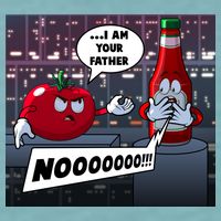 Funny Tomato And Ketchup I Am Your Father Sueded Cloud Jersey T-Shirt