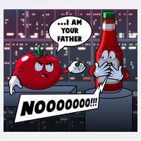Funny Tomato And Ketchup I Am Your Father Garment-Dyed Sweatshirt