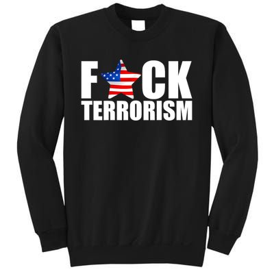 Fuck Terrorists! American Flag Star Sweatshirt