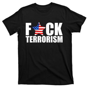 Fuck Terrorists! American Flag Star T-Shirt