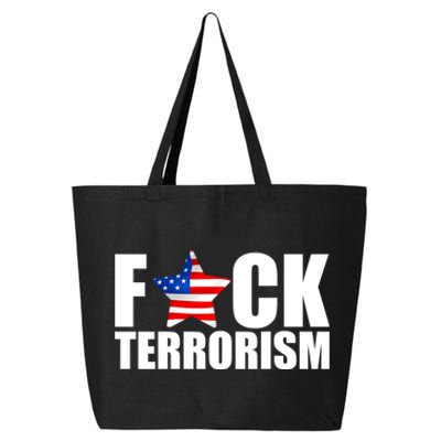 Fuck Terrorists! American Flag Star 25L Jumbo Tote