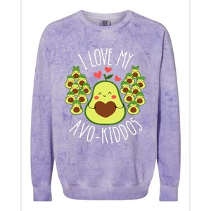 Funny Teacher Avocado Valentine's Day Cute Retro Wo Colorblast Crewneck Sweatshirt