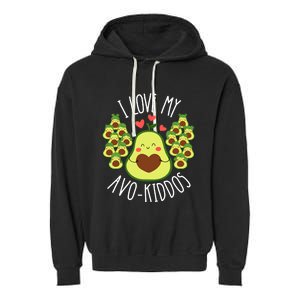 Funny Teacher Avocado Valentine's Day Cute Retro Wo Garment-Dyed Fleece Hoodie