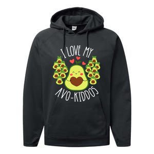 Funny Teacher Avocado Valentine's Day Cute Retro Wo Performance Fleece Hoodie