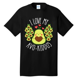 Funny Teacher Avocado Valentine's Day Cute Retro Wo Tall T-Shirt