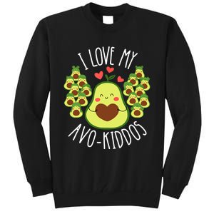 Funny Teacher Avocado Valentine's Day Cute Retro Wo Tall Sweatshirt