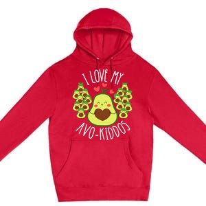 Funny Teacher Avocado Valentine's Day Cute Retro Wo Premium Pullover Hoodie