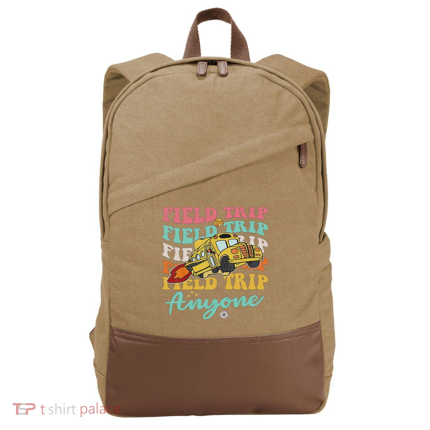 Field Trip Anyone Field Day Teacher Cotton Canvas Backpack