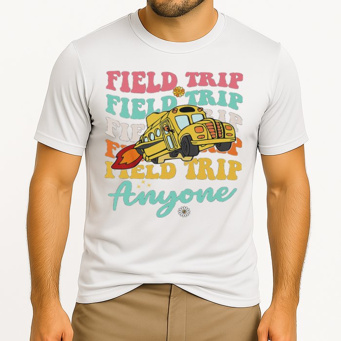 Field Trip Anyone Field Day Teacher Cooling Performance Crew T-Shirt