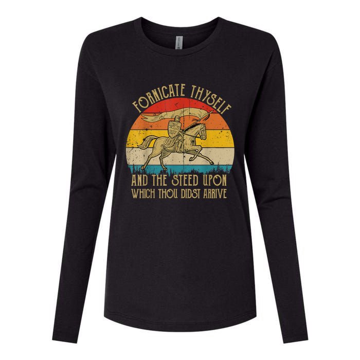 Fornicate Thyself And The Steed Upon Which Thou Didst Arrive Womens Cotton Relaxed Long Sleeve T-Shirt