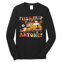 Field Trip Anyone Groovy School Bus Driver Yellow Bus Long Sleeve Shirt