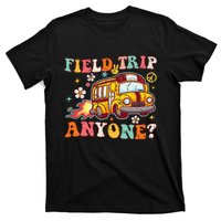 Field Trip Anyone Groovy School Bus Driver Yellow Bus T-Shirt