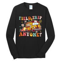 Field Trip Anyone Groovy School Bus Driver Yellow Bus Tall Long Sleeve T-Shirt