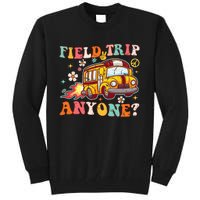 Field Trip Anyone Groovy School Bus Driver Yellow Bus Tall Sweatshirt