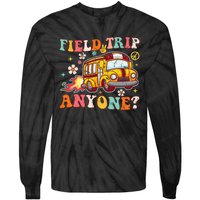 Field Trip Anyone Groovy School Bus Driver Yellow Bus Tie-Dye Long Sleeve Shirt