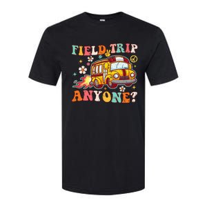 Field Trip Anyone Groovy School Bus Driver Yellow Bus Softstyle CVC T-Shirt